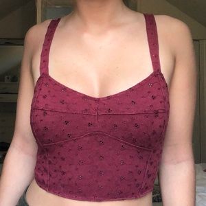 Pacsun Burgundy Crop Tank Top